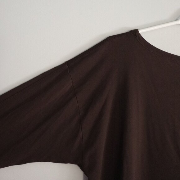 Athleta Women's Brown XXS Ease In Oversized 3/4 Sleeve Activewear Stretch Top - Picture 5 of 15